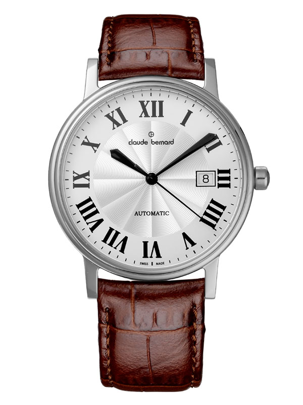 Мужские часы CLAUDE BERNARD 80084 3 AR классические, круглые, белые и гарантией 24 месяца