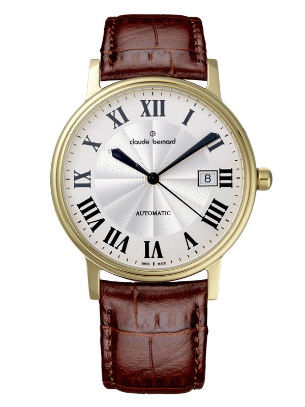 Мужские часы CLAUDE BERNARD 80084 37J AR классические, круглые, белые и гарантией 24 месяца